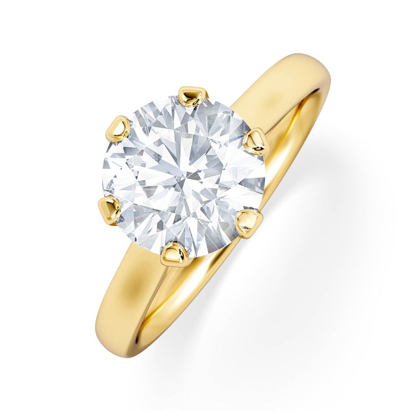2 Carat Diamond Engagement Ring High Set Chloe Lab F/VS1 18K Gold